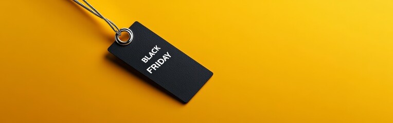 Bold Black Friday Sales Tag on Bright Yellow Background