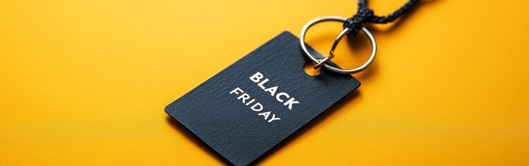 Bold Black Friday Sales Tag on Bright Yellow Background