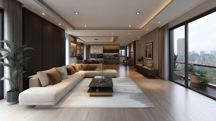 Fototapeta premium Luxury home decor with a modern elegant living room