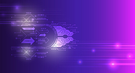 The global wireless standard concept. Hi-tech communication illustration on a blue background. 5G high-speed information transmission technology.