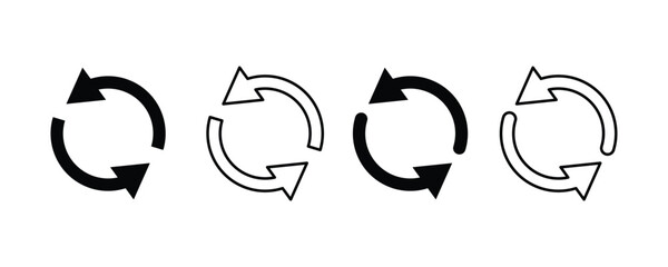 Refresh icon set. Reload icon vector. circle arrow icon set.  refresh, reload, rotation arrow icon symbol sign,