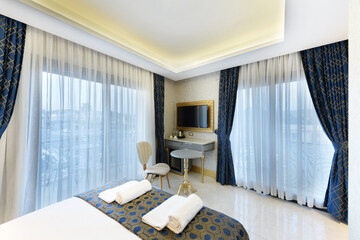 Single Room in a Hotel with Modern Decor