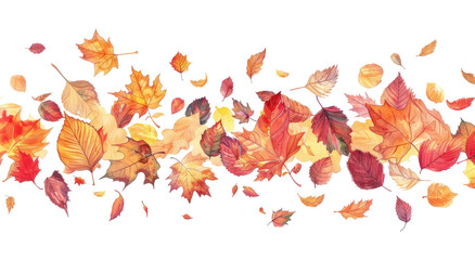 PNG Autumn leaves watercolor illustration