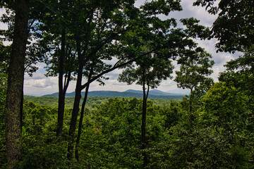 Scenic landscape of foggy morning in the Great Smoky Mountains of Georgia and North Carolina