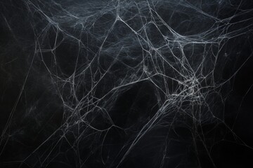 Cobweb texture for Halloween. Spider web with intricate patterns on a dark background