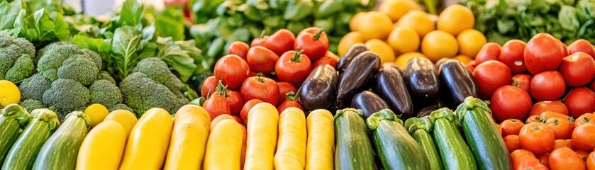 A vibrant display of fresh vegetables, showcasing a variety of colors and textures perfect for healthy living and culinary inspiration.