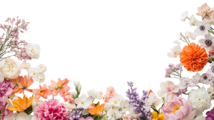 A vibrant floral design featuring a variety of colorful flowers arranged beautifully on a black background.