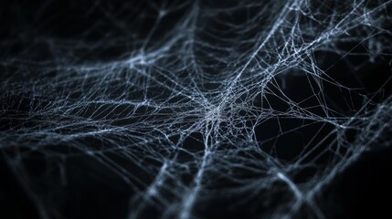 Cobweb texture for Halloween. Spider web with intricate patterns on a dark background