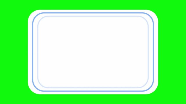 square text box pop up animation on green screen. empty, 4k