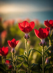 Obraz premium red poppy flowers