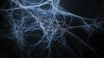Cobweb texture for Halloween. Spider web with intricate patterns on a dark background