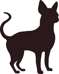 Hand drawn dog and cat silhouette vector illustration