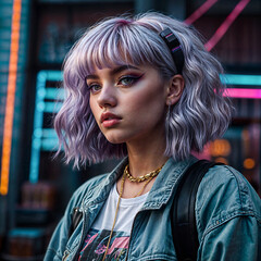 Neon Dreams: A Cyberpunk Girl's Digital Odyssey