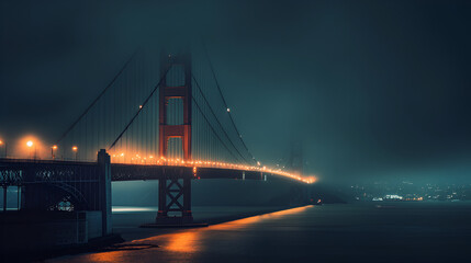 Obraz premium The Golden Gate Bridge at Sunset, San Francisco View of Golden Gate Bridge Golden Gate San Francisco California USA , Generative AI