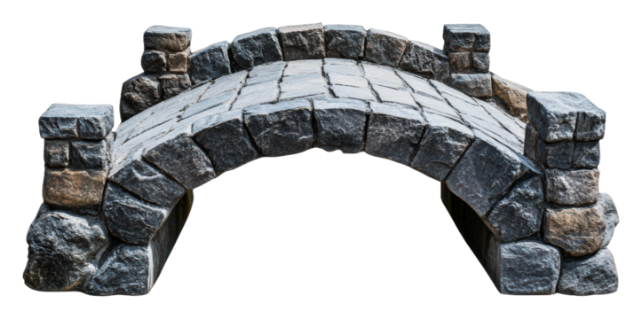 PNG Stone bridge with arched design over a small creek