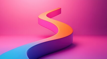 Abstract 3D Shapes on Gradient Background