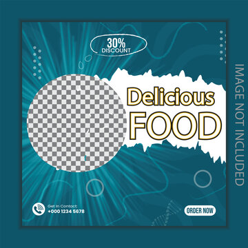 resturent food design social media post design template
