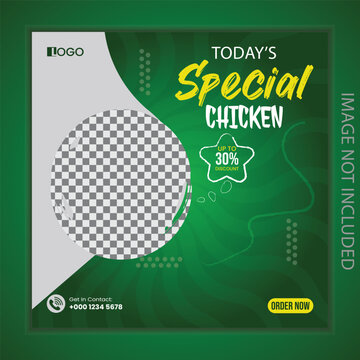 resturent food design social media post design template