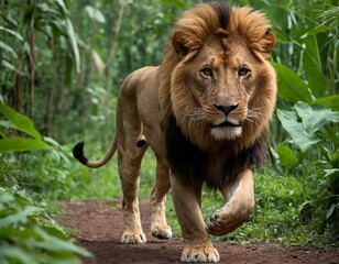 Obraz premium Big Male Lion in the Wild