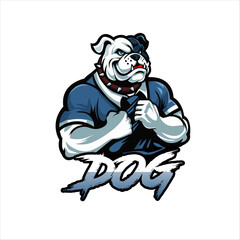 mascot logo of Bull dog coloring mascot desgin 
isolated on white background 