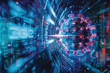 Futuristic digital virus concept art