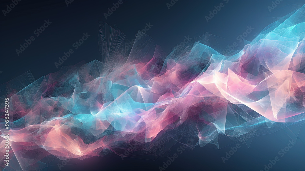 Poster A colorful explosion of paint with a pastel color palette. Dynamic and energetic abstract background. Generated AI