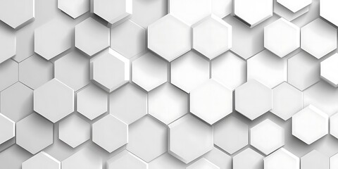 Naklejka premium Abstract white 3D render hexagonal geometric structure background. 3d pattern structure cell backdrop design