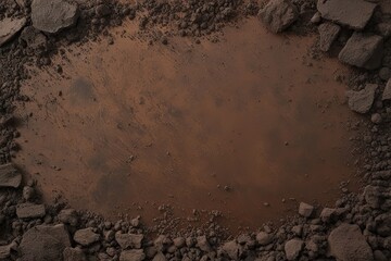 Grimy Brown Earth Wall Background with Expansive Texture and Gritty Raw Materials