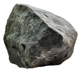 PNG Irregular large green rock on ground