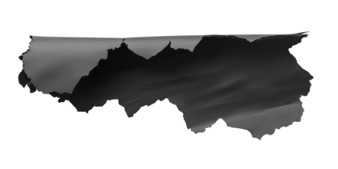 Jagged black paper tear with rugged edges isolated on transparent background