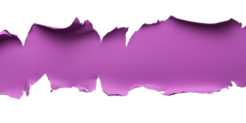 Ripped purple paper isolated on transparent background