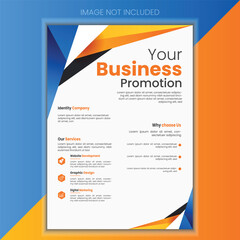 Flyer Layout with Geometric Accen. Brochure template layout design. Corporate business flyer mockup. Creative modern bright flyer concept	