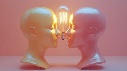 Two Heads, One Bright Idea: A Conceptual Art Piece