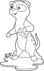 Meerkat Envelope Animal Vector Graphic Art Illustration