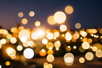 Vibrant Bokeh Lights Dazzling Summer Night Ambience with Twinkling Glow Effects