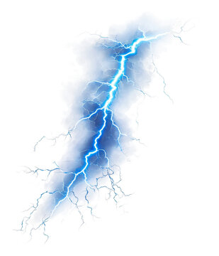 PNG Bright blue lightning bolt striking during a storm