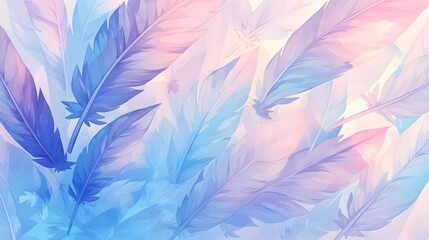 Dreamy Colorful Rainbow Pastel Feathers Background Wallpaper