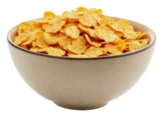 PNG Freshly poured golden breakfast cereal in a bowl