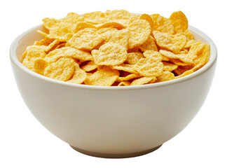 PNG Crunchy corn flakes in white bowl on table