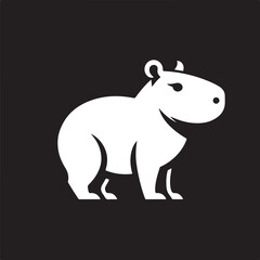 Capybara vector on transparent background for digital content, t-shirts and stickers, vectorized capybara logo, vectorized capybara illustration