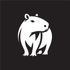 Capybara vector on transparent background for digital content, t-shirts and stickers, vectorized capybara logo, vectorized capybara illustration