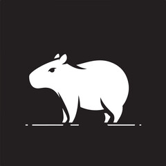 Capybara vector on transparent background for digital content, t-shirts and stickers, vectorized capybara logo, vectorized capybara illustration