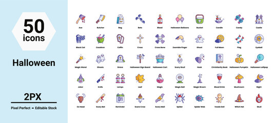 Halloween vector icons set