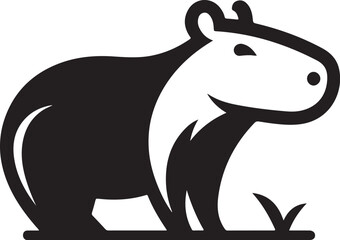 Capybara vector on transparent background for digital content, t-shirts and stickers, vectorized capybara logo, vectorized capybara illustration