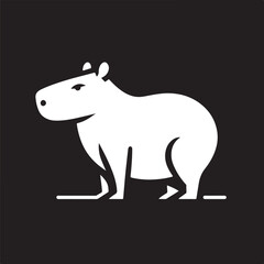 Capybara vector on transparent background for digital content, t-shirts and stickers, vectorized capybara logo, vectorized capybara illustration