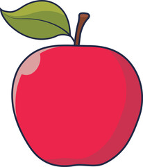 Shiny red apple fruit Cartoon icon concept vector illustration