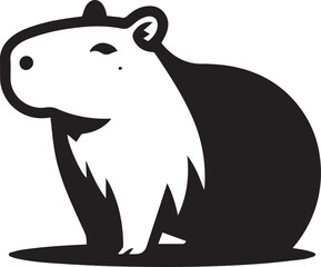 Capybara vector on transparent background for digital content, t-shirts and stickers, vectorized capybara logo, vectorized capybara illustration