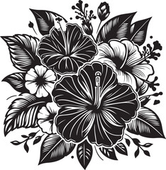 black and white flower