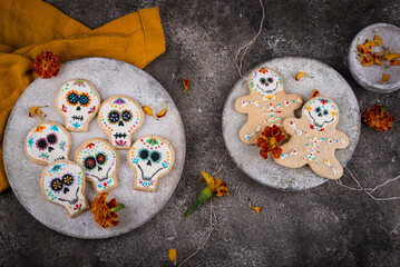 Mexican Halloween Dia de los Muertos cookies