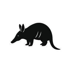 Fototapeta premium A Black and White Armadillo vector illustration clipart, black color silhouette 
